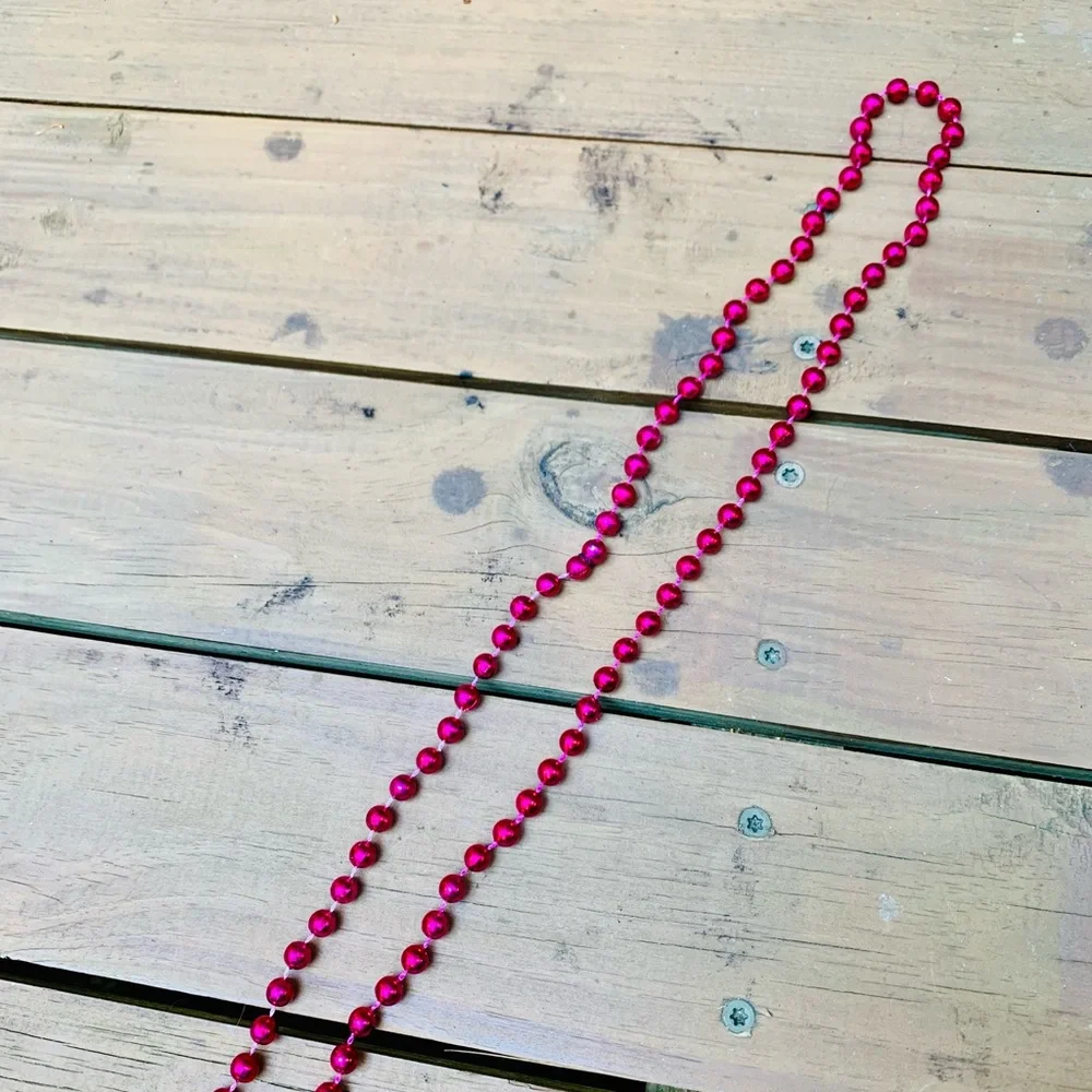 Mardi Gras Beaded necklaces (2) plastic pink and purple jewelry
